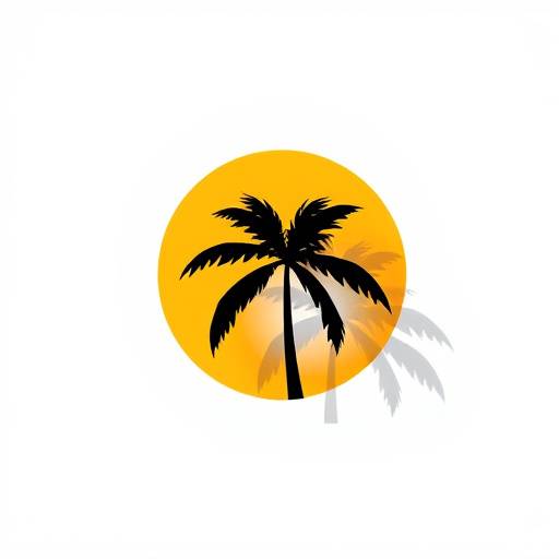 Logotipo de Sol y Sombra Inmobiliaria mostrando el sol y una sombra de una palmera junto al mar.