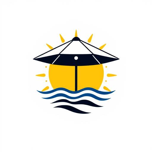 Logotipo de Sol y Sombra Inmobiliaria: un sol y una sombrilla estilizados